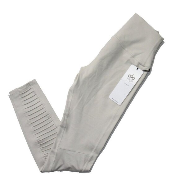 NWT Alo Yoga High-Waist Moto Legging in Bone Stretch Workout S $110 - Picture 5 of 5